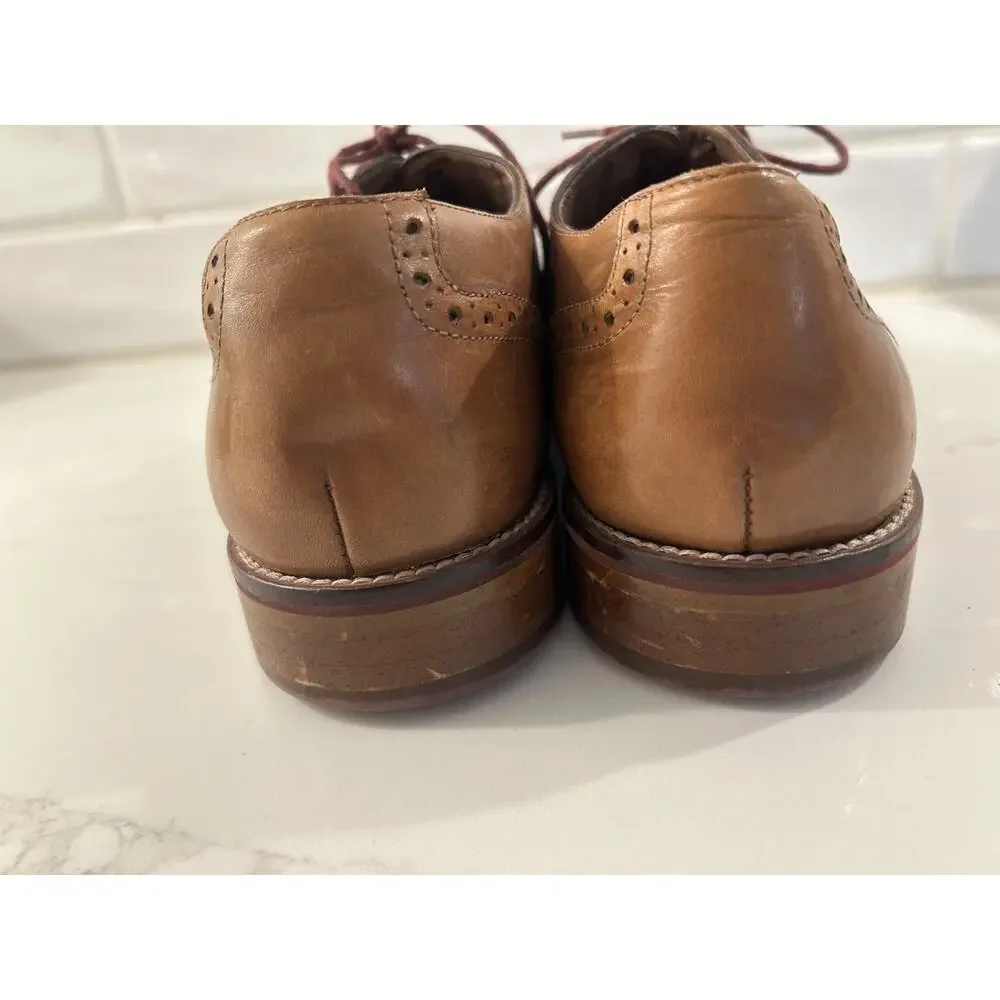 Johnston &‎ Murphy Mens Size 13 M Conrad Captoe Oxford Brown Leather Dress Shoe